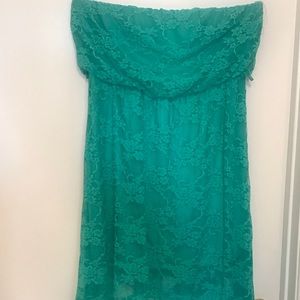 Lace turquoise dress
